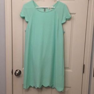 A-Line Dress with Scolloped Edging